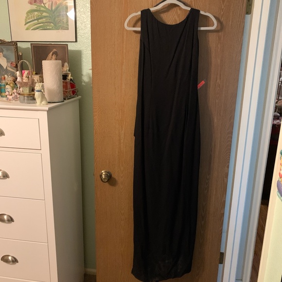 Vintage Jessica McClintock black backless maxi dress